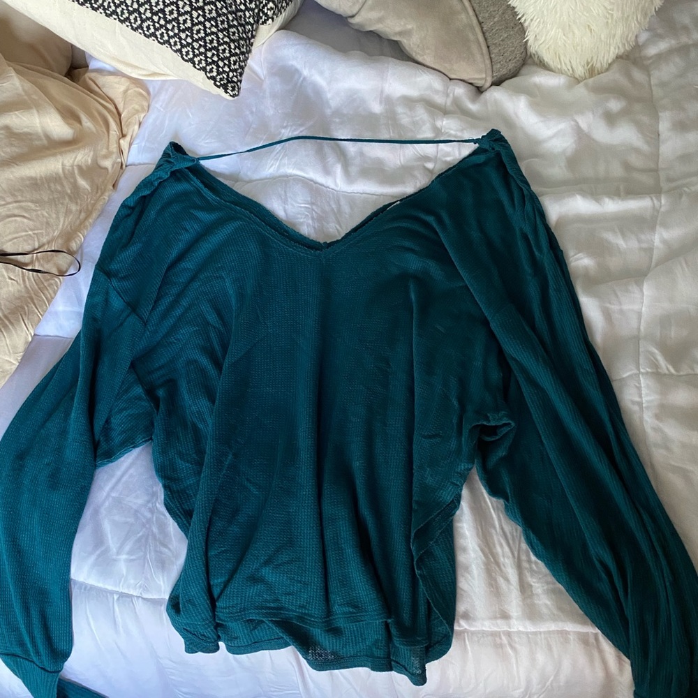 Turquoise long sleeve top